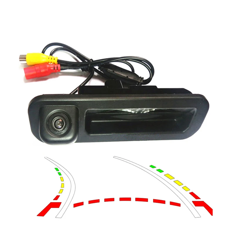 

HD CCD Dynamic Trajectory Tracking camera for Ford Focus 2 Focus 3 2012 Car parking rearview reverse backup Camera Trunk handle