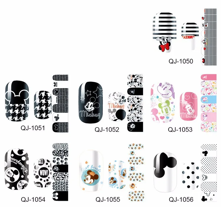 Mickey Minnie Decals Stickers Wrap Nails Cartoon Cute Nail Sticker Tips Decoration Nail Art Water Transfer Sticker