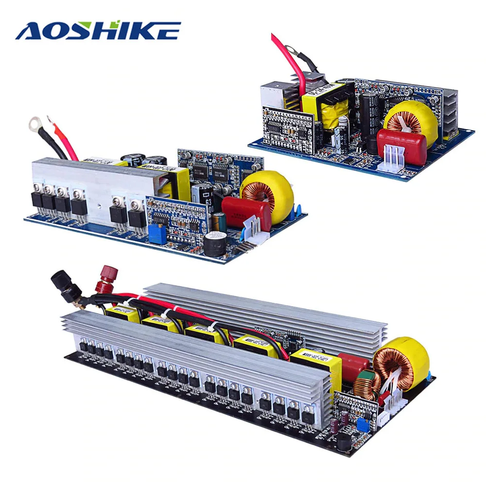 AOSHIKE 1 шт. инверсор инвертор с чистым синусом плата питания инвертора DC 24V к переменному току 220V 300W 500W 600W Технические 24В конвертер Высокое качество