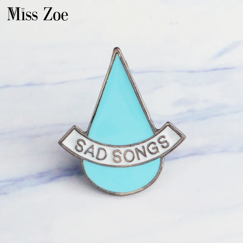 

Sad songs tear drop Enamel Pin brooch Lapel Pin Simple icons Pins Button Badge Denim Jeans Cartoon fashion Jewelry Gift