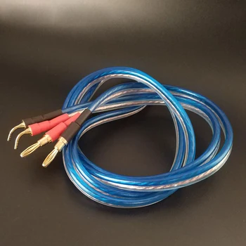 

DIY Audio Line Hifi Speaker Cable 2 Banana Plug to 2 Curved type Banana plug Amplifier Oxygen-Free Copper Speakon Wire Cables