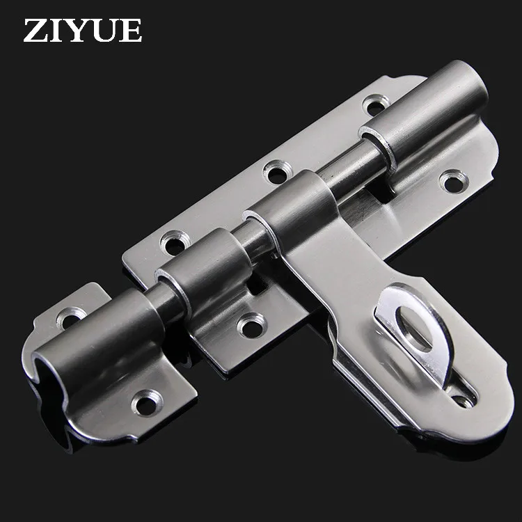 

Free Shipping Security Door Latches Stainless Steel Thickening 2.0 Door Plugs Warehouse Door Bolts Left And Right Plug Buckle