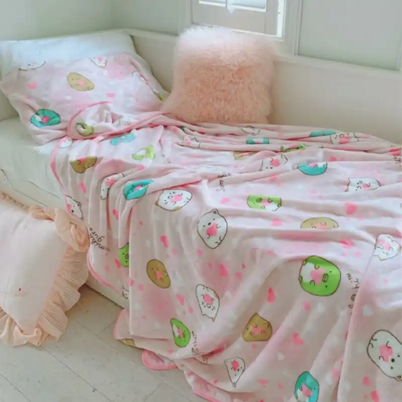 Sumikko Gurashi pink fleece Blankets Throws quilt soft blanket pillowcase new