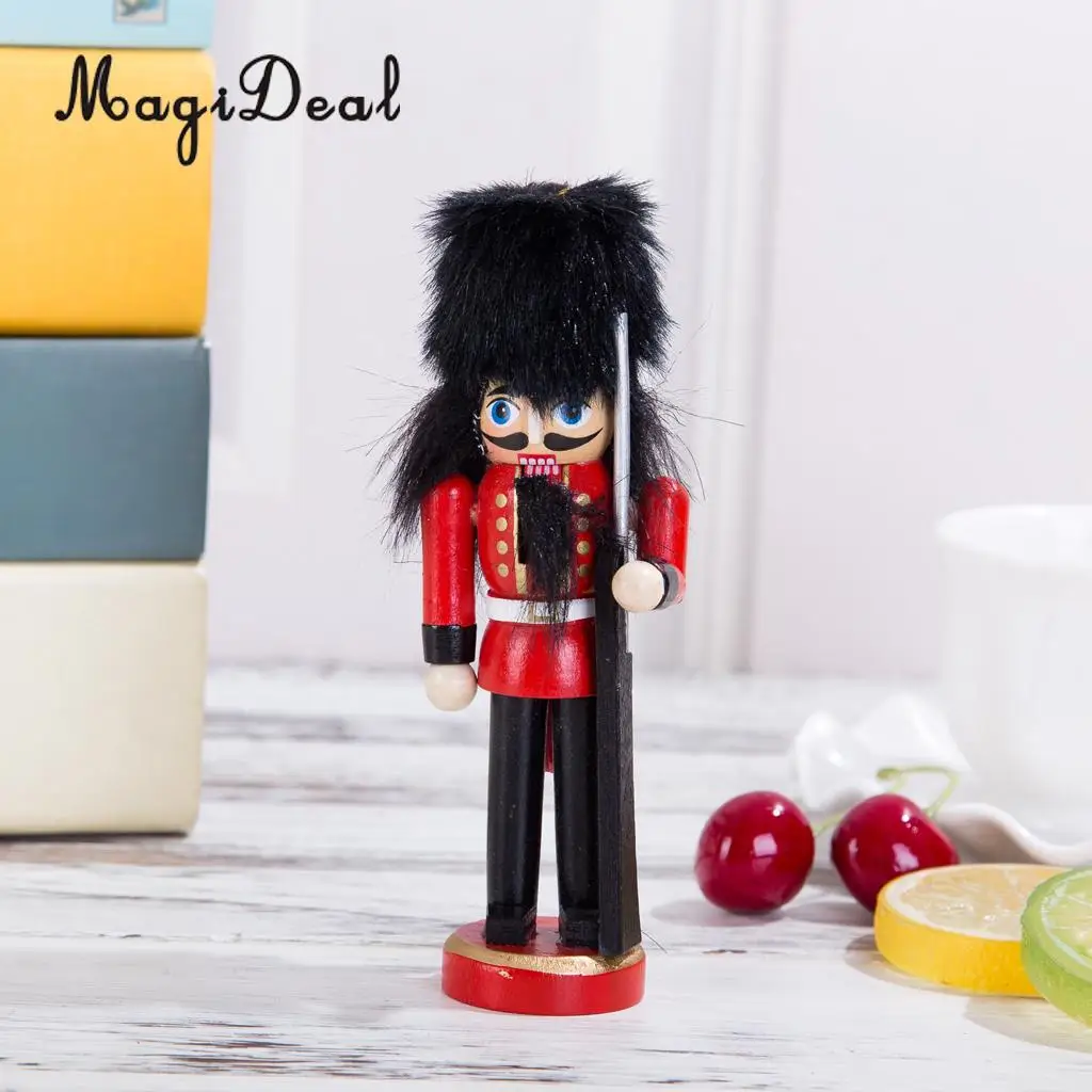 11Pcs 12cm Christmas Decorations Wooden Soldiers Nutcracker Puppets Figures Pendants Christmas Ornaments Office Table Desk Decor