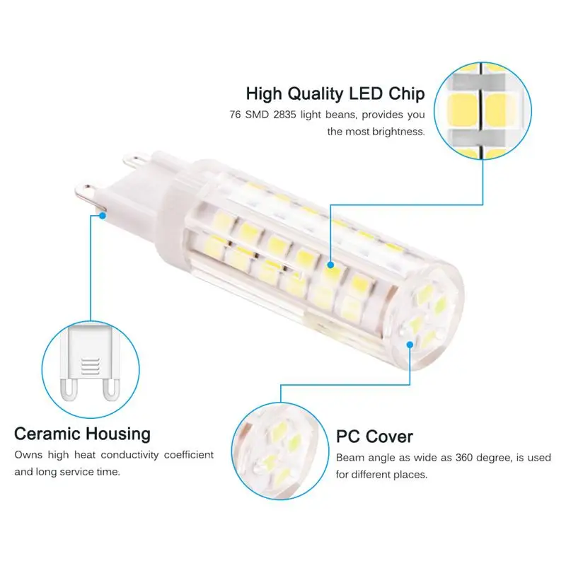 G9 6 Вт светодиодный 76 светодиодный S AC 110 V 220 V G9 светильник светодиодный лампы SMD 2835 Светодиодный G9 свет Декоративный светильник для дома свет