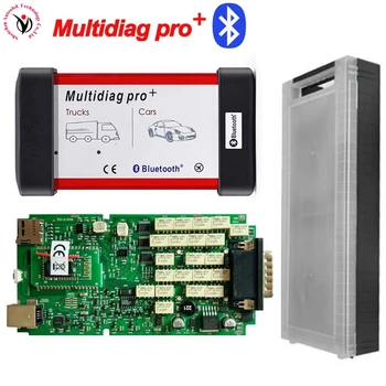 

New VD TCS CDP Multidiag Pro+Bluetooth with Single Green Board PCB chip+Plastic Box for Cars Trucks OBD2 Scanner Diagnostic Tool