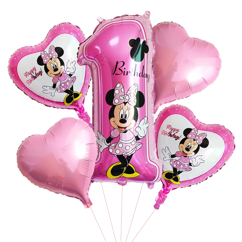 5 предметов в партии, счастливый День Рождения декоративные надувные шары Mickey Мышь 18-дюймовые Звездочка грыжа Фольга шар для 1st на день рождения