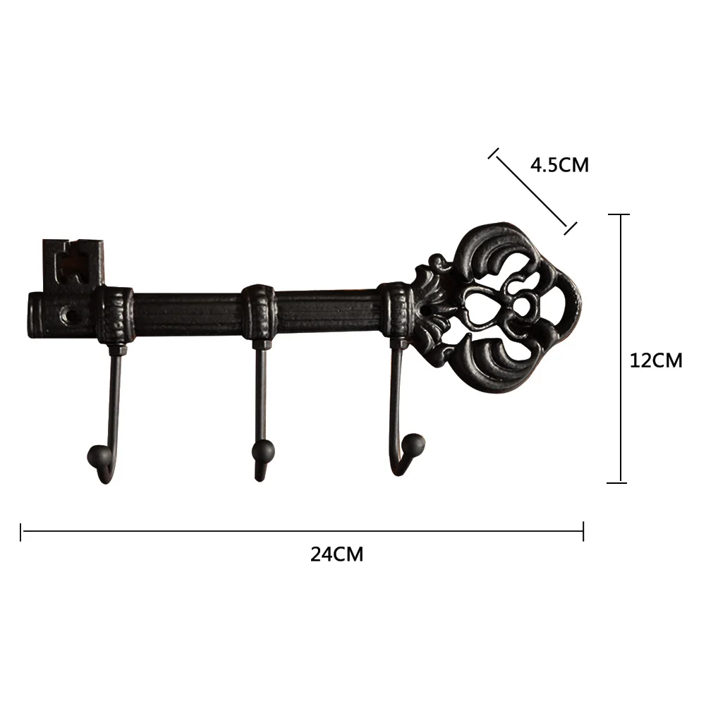 3 крючка чугунная стойка для ключей вешалка для одежды держатель для ключей для халатов настенная вешалка для шляп для кухни и ванной Настенные украшения для дома