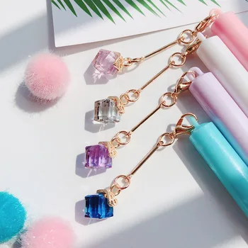 

24 pcs/Lot Mini nice crystal pendant gel pens 0.5mm Black color pen writing Stationery Office accessories school supplies A6550