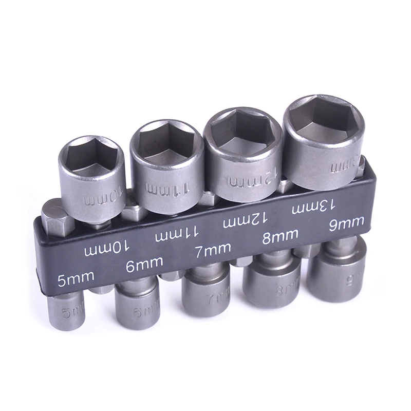 

9Pcs/Set Adapter Strong Magnetic Hex Shank Socket Strong Magnetic Nut Driver Adapter Bits Power Nutdriver Nut Driver Bit Set