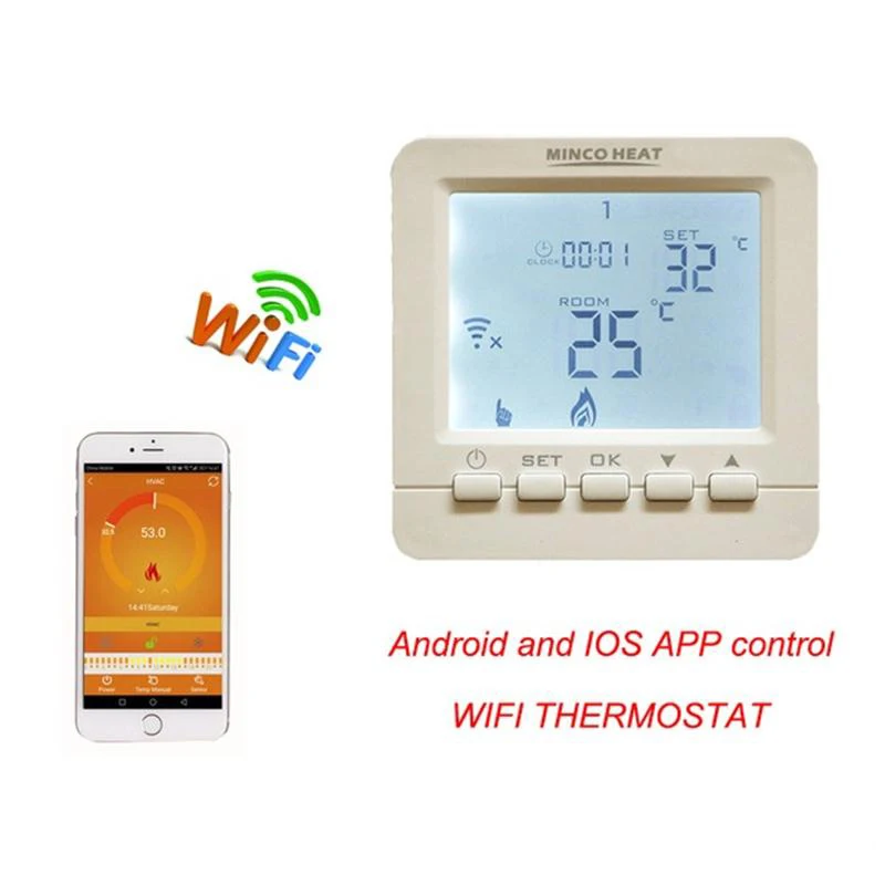 

HY02B05 WIFI 90-240V 16A 3A APP Control Temperature Controller Room WIFI Thermostat For Electric or Water Heating System