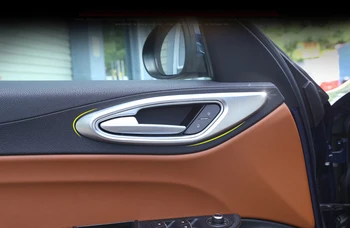 

For Alfa Romeo Giulia 2017 2018 Interior Door Handle Bowls Cover Trim ABS Matte 4pcs car styling accessories