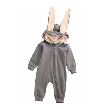

2018 Newborn Infant Baby Girl Boy Clothes Cute 3D Bunny Ear Romper Jumpsuit Playsuit Autumn Winter Warm Bebes Rompers One Piece