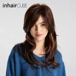 INHAIR cube женские парики 20 дюйм(ов) новые синтетические смешанные волосы натуральные прямые короткие парики Серый Свободный парик крышка с