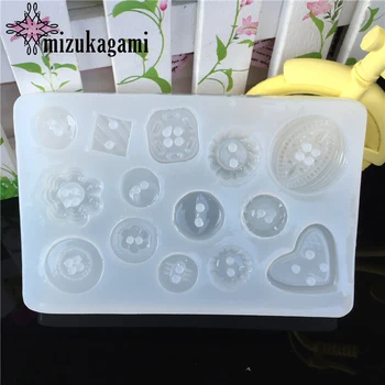 

1pcs UV Resin Jewelry Liquid Silicone Mold Heart/Round Buttons Resin Charms Molds For DIY Intersperse Decorate Making Jewelry