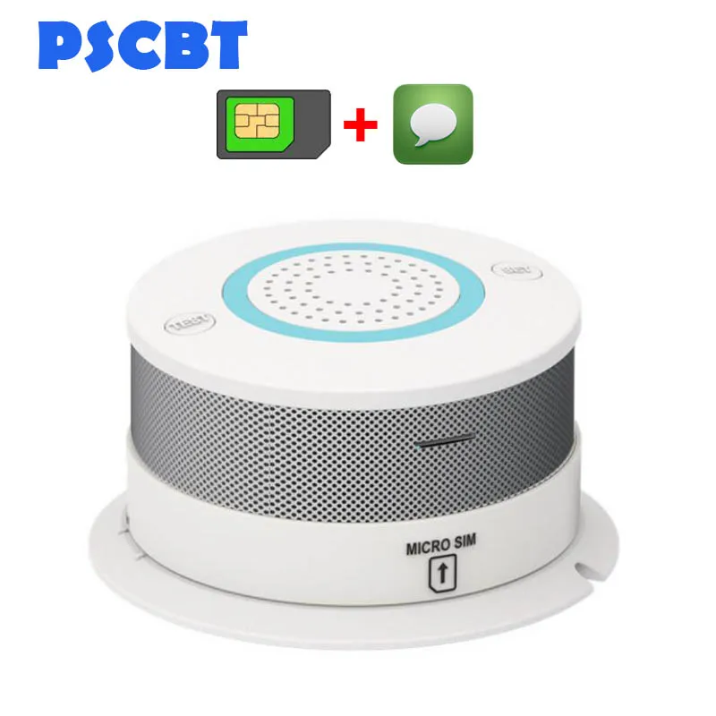 PSCBT GSM SMS детектор дыма пожарная сигнализация датчик защиты SIM карта сообщение