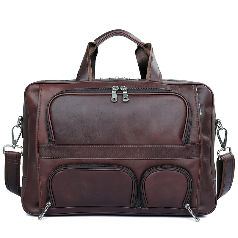 

J.M.D 100% Genuine Vintage Leather Laptop Bag Mens Briefcase Portfolio Handbag Messenger Bag For Young 7289X