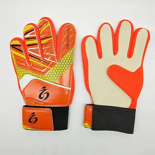 Новые детские футбольные перчатки вратаря Guantes de portero для детей мальчиков Futbol Вратарские тренировочные вратарские перчатки - Цвет: orange