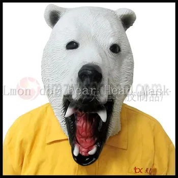 

Free shipping Halloween Christmas Party Cosplay Dog Bear Mask Realistic Latex Polar Bear Dog Mask adults size in stock