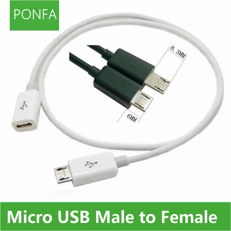 

Micro USB 5Pin Full Connected Male to Female Extension Charging Data Cable With MHL OTG Function Black & White 0.1m-2m