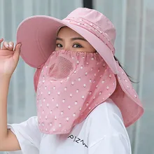 Летняя маска для лица и шеи с клапаном Boonie шляпа Рыбалка Пешие прогулки Открытый Солнцезащитный Кепка с покрывалом женские широкие с полями, солнце солнцезащитная Кепка пляжные кепки