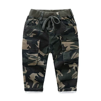 

2018 New Autumn Spring Kids Boys Pants Trousers Clothes Casual Cotton Elastic Waist Camouflage Pants For Boys Children Clothing