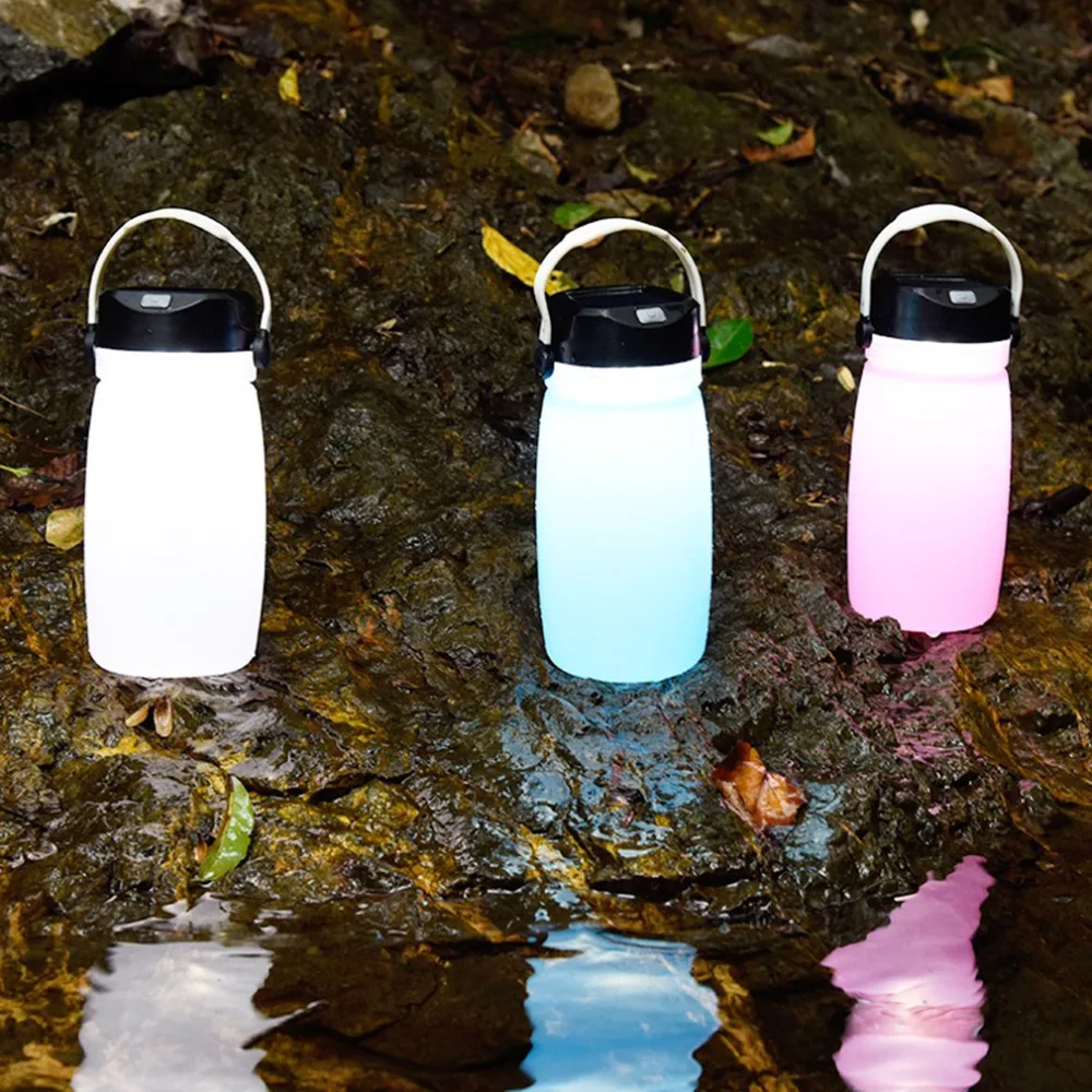 Creative Sport Design Rechargeable Solar Powered Camping Light Portable Outdoor Camping Water Bottle Hanging Lamp Light