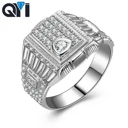 QYI 925 пробы Серебряное кольцо обручальное кольцо для мужчин 5A Циркон cz обручение палец кольцо модные украшения