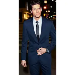 Хит, темно-синий 2, приталенный смокинг для жениха, лучший мужской деловой костюм, лучший мужской свадебный костюм (пиджак + штаны)