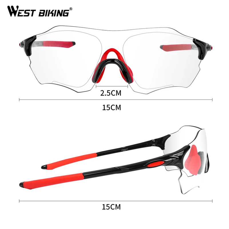 WEST BIKING Polarized Cycling Sunglasses Photochromic UV400 Outdoor Sport Cycling Sun Glasses Road MTB Bicycle Cycling Glasses
