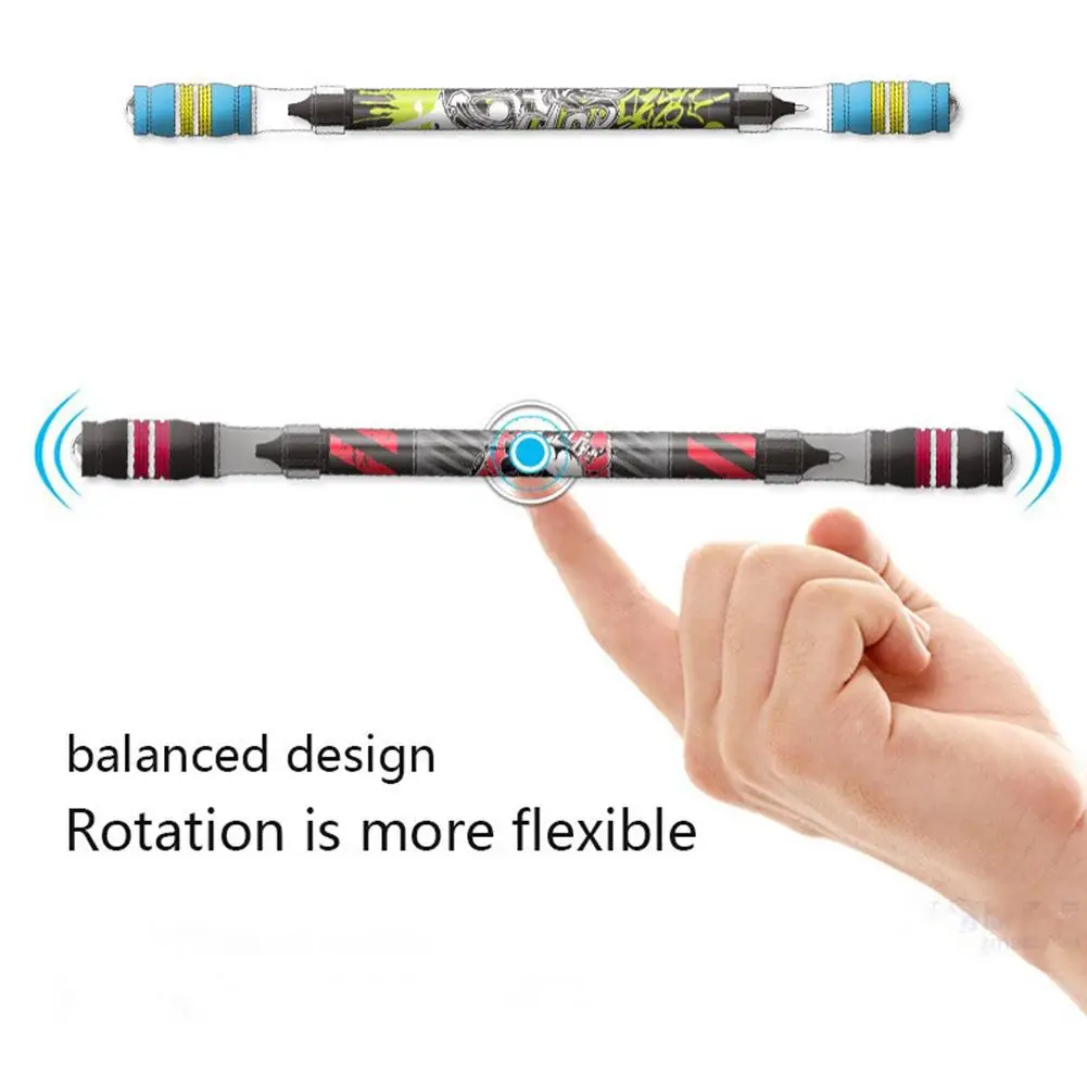 

Blue Ink 0.5mm Spinning Ballpoint Pen Non Slip Finger Rotate Playing Stationery