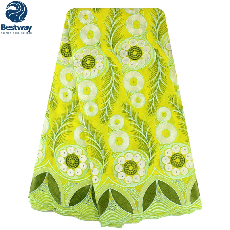 

5 Yards Swiss Cotton Fabric African Fabric Premium African Swiss Voile Lace High Quality Wedding 2015 For Dresses SL03009