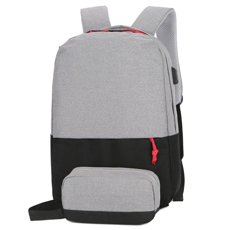 15-дюймовый рюкзак для ноутбука для Для мужчин и Для женщин модная школьная сумка Анти-кражи зарядка через usb - Цвет: Black No Zipper Plus