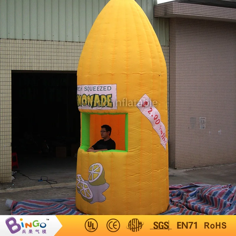  Customized 2X2X4.5 Meters inflatable lemon booth tent type hot sale inflatable diy booth for events