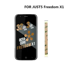 Tela de 5.0 polegadas para just5 freedom x1, sensor de vidro digitalizador touchscreen + tela lcd para just5 freedom x1 celular telefone celular