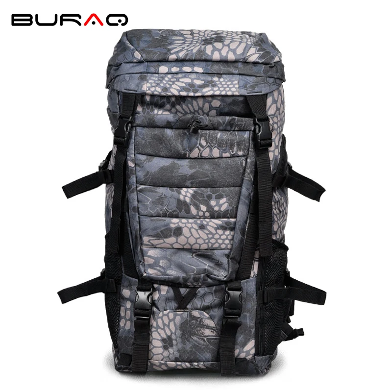 70L Metal frame mountain travel Newest Men Women Outdoor Nylon