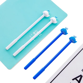 

1pcs/lot Lovely 3D Creative Deep Sea Small Blue Whale Gel Pen Black Random For Writing Black Ink Pen Stationery Gift