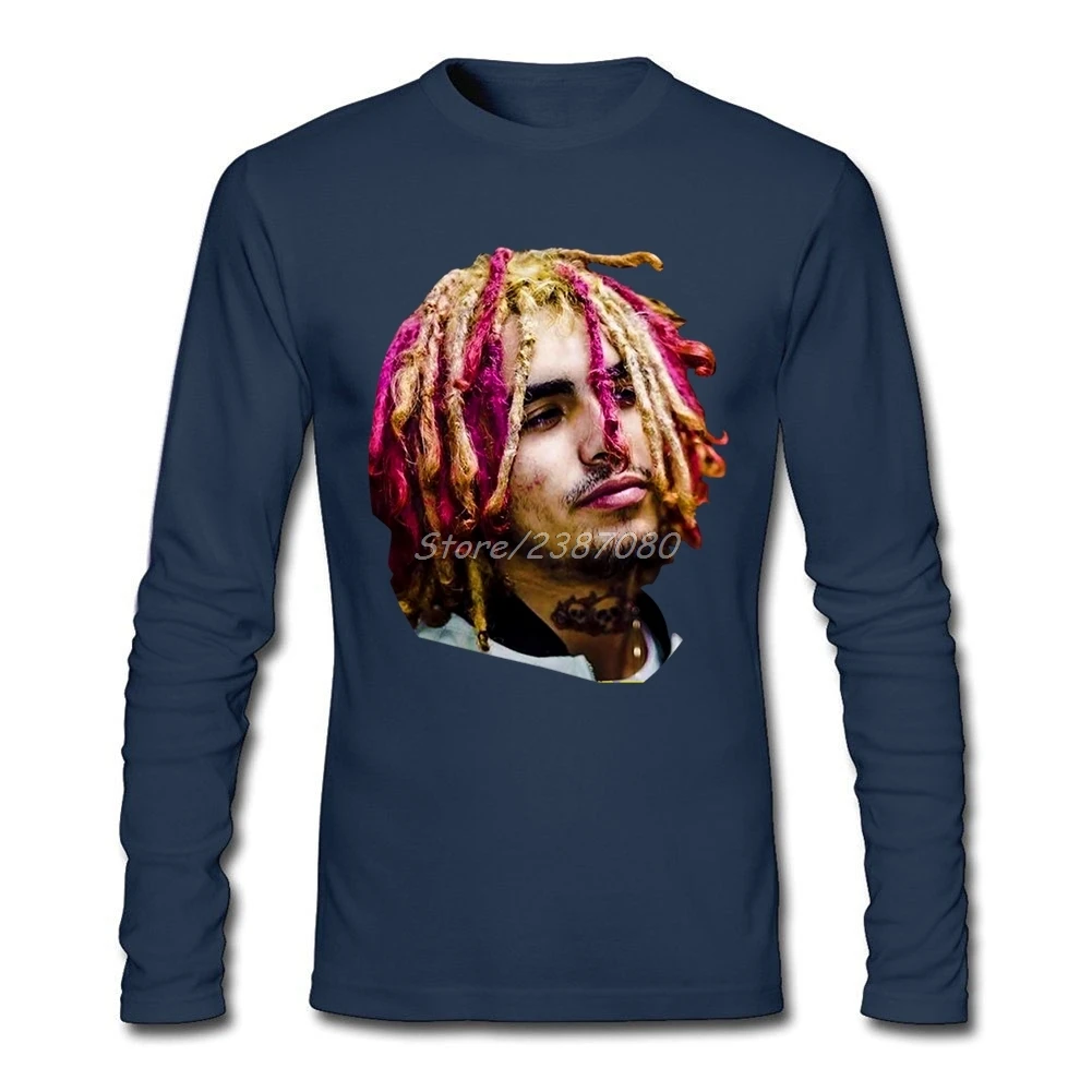 Lil Pump футболка с длинным рукавом на заказ мужские футболки хипстер онлайн хлопковые футболки для мальчиков - Цвет: Navy