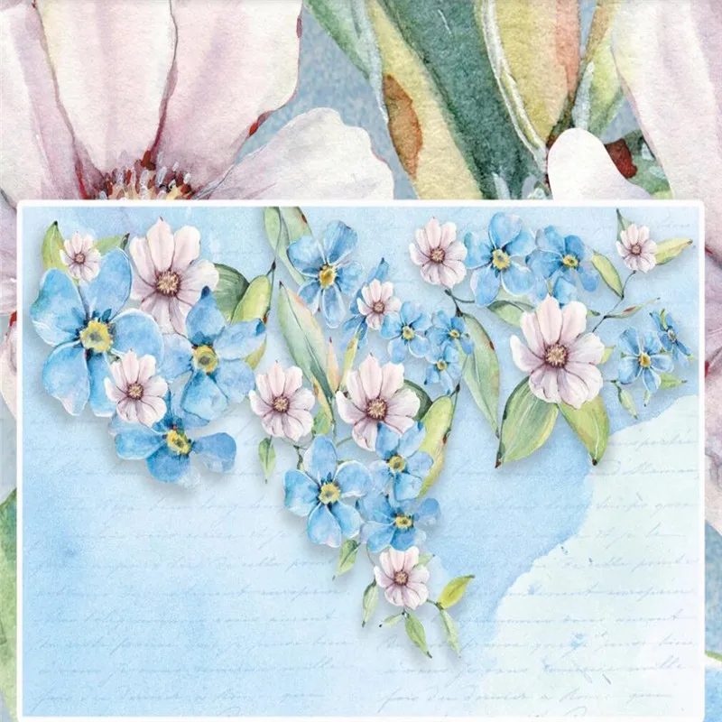 Custom wallpaper Nordic small fresh watercolor floral wall decoration waterproof material Custom wallpaper Nordic small fresh watercolor floral wall decoration waterproof material