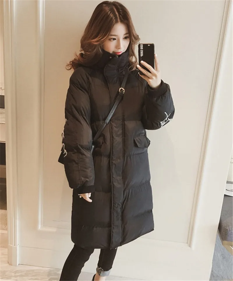 Женская длинная парка размера плюс, зимнее пальто для женщин, корейский толстый теплый пуховик, хлопковая куртка свободного кроя, карамельный цвет, верхняя одежда с капюшоном, 5XL B907