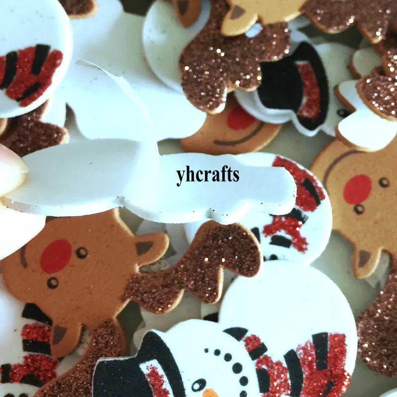 20pcs lot glitter santa snowman elk foam stickers xmas crafts christmas foam stickers bulk