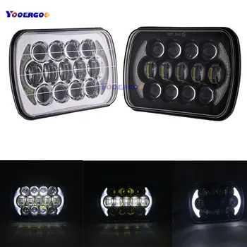 

YOOERGOO 5x7" square led headlamp 5X7 Inch led truck headlight with angle eye led halo headlight for Jeep Cherokee XJ Trucks