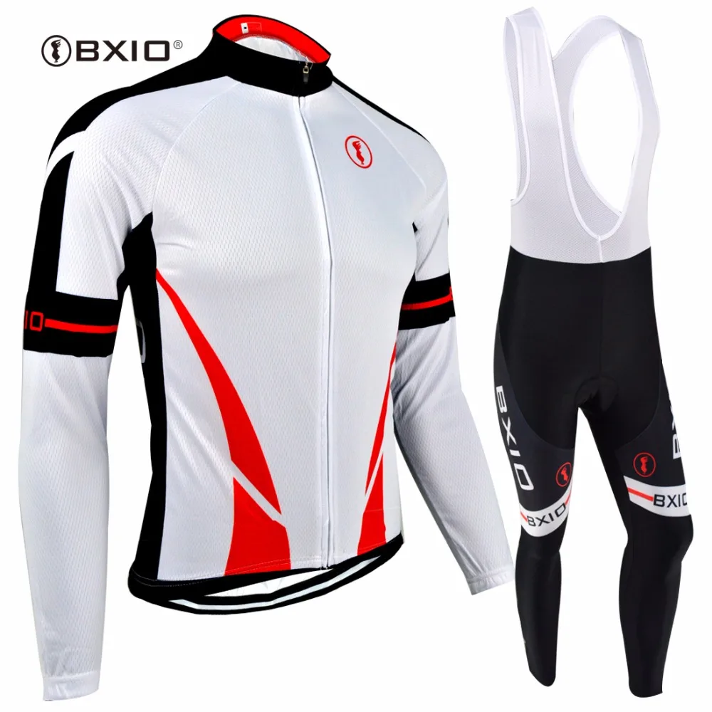 BXIO Комплект Джерси для велоспорта Ropa Ciclismo белая велосипедная одежда с длинным
