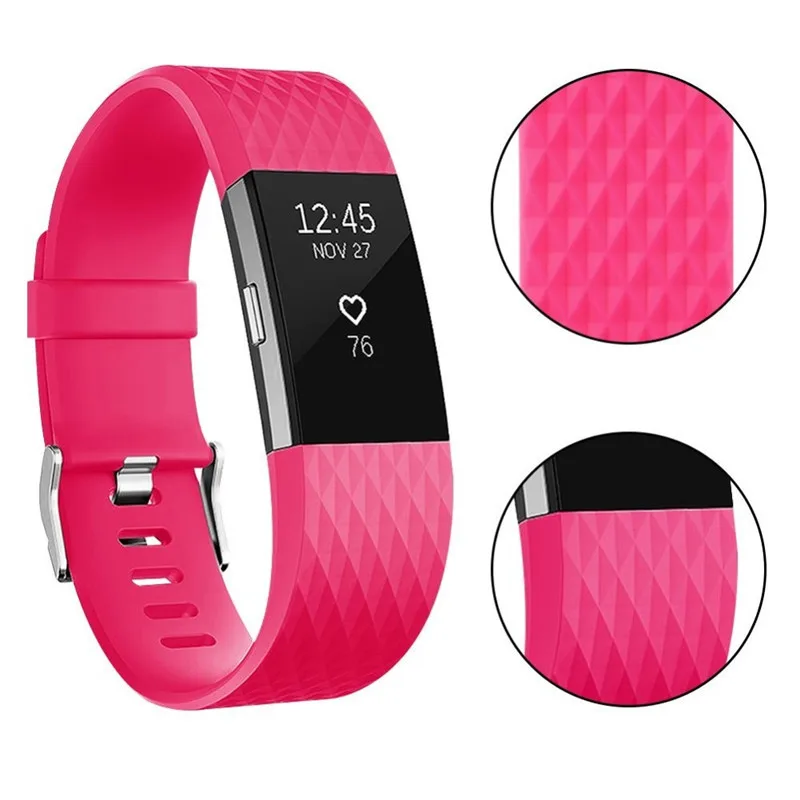 Color F Мягкие регулируемые сменные полосы для Fitbit Charge 2 шаблон ТПУ Браслет Смарт-браслет аксессуары фитнес-часы полосы - Цвет: Color F