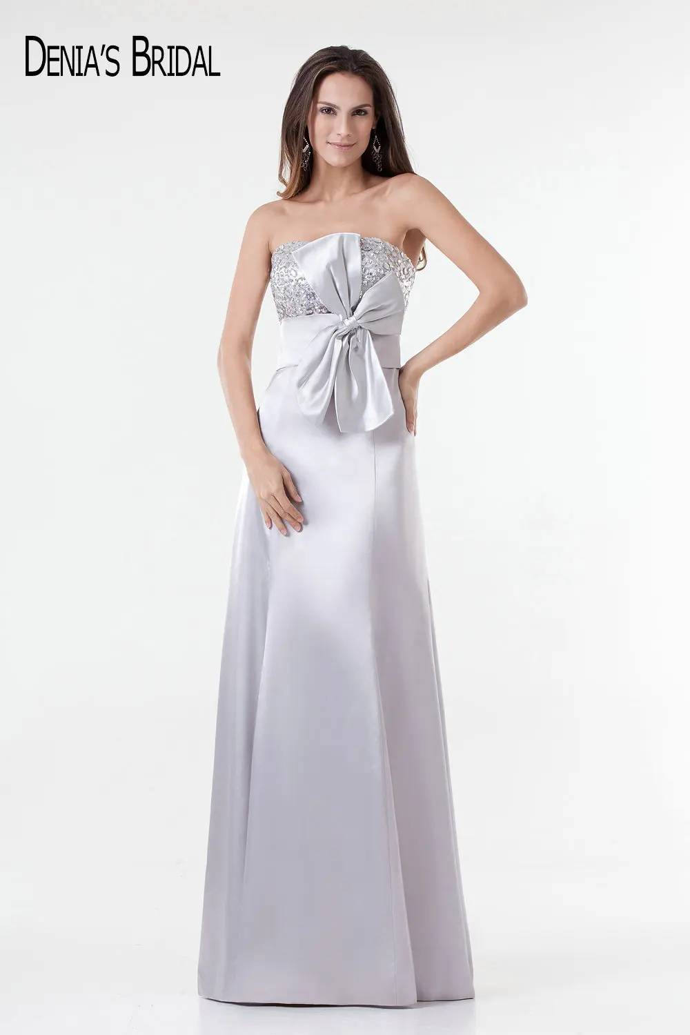 2017 Actual Images A-line Sheath Sliver Evening Dresses Stain Floor-Length Belt Long Prom Gowns | Свадьбы и торжества