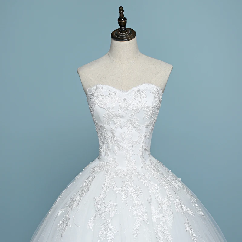 Vestido De Noiva,, без бретелек,, кружевное дешевое свадебное платье, сделано в Китае, аппликация, сексуальное, с открытой спиной, с вышивкой, свадебное платье