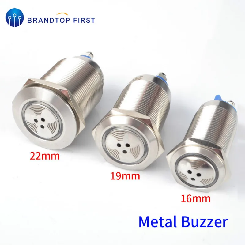

1PC 16mm/19m/22mm LED Buzzer Metal Pulse Waterproof Oil Band Red LED Intermittent Flashing Screw Lamp Connection Metal Alarm