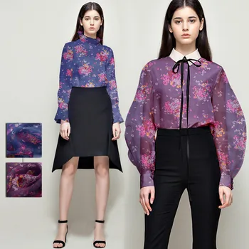 

Floral silk organza yarn fabric transparent silk organza fabric crisp silk fabric for dress tulle fabric silk cloth