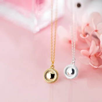 

Gold Coin Necklace 925 Silver Choker Kolye Pendant Charm Minimalism Vintage Boho Bijoux Femme Collier Necklace Women Jewelry