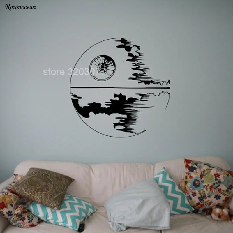 Death Star Star Wars Wall Decal Deep Space Vinyl Sticker Galactic Empire Vinyl Decor Home Interior Room Design Removable Z238